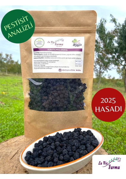 Kurutulmuş Aronya (250 G) Pestisit Analizli, Yeni Hasat