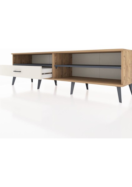 Hyperion Tv Ünitesi 2 Raflı Tek Çekmeceli 176X44X51 Çam-Antrasit/aytaşı fırsatları