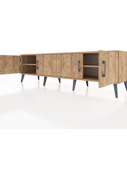 Hyperion Tv Ünitesi 2 Raflı 4 Kapaklı 176X44X51 Çam-Çam/çam fırsatları