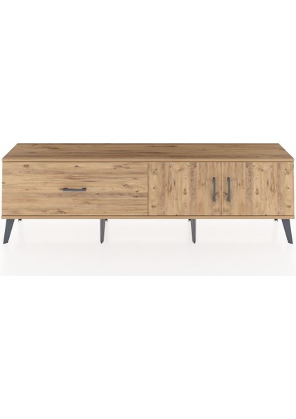 Arges Tv Ünitesi Tek Raflı Tek Çekmeceli 2 Kapaklı 176X30X51 Çam-Çam/çam