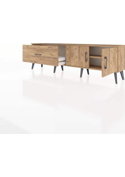Arges Tv Ünitesi Tek Raflı Tek Çekmeceli 2 Kapaklı 176X30X51 Çam-Çam/çam modelleri