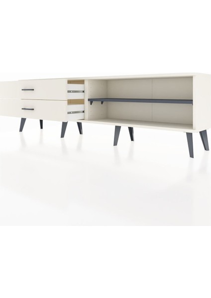 Arges Tv Ünitesi Tek Raflı 2 Çekmeceli 176X30X51 Aytaşı-Antrasit/aytaşı fırsatları