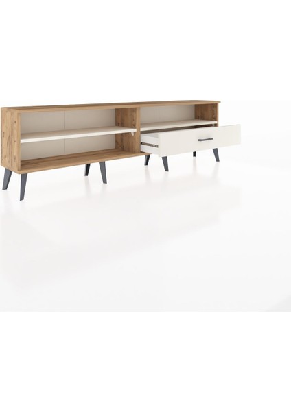 Arges Tv Ünitesi 2 Raflı Tek Çekmeceli 176X30X51 Çam-Aytaşı/aytaşı indirimleri
