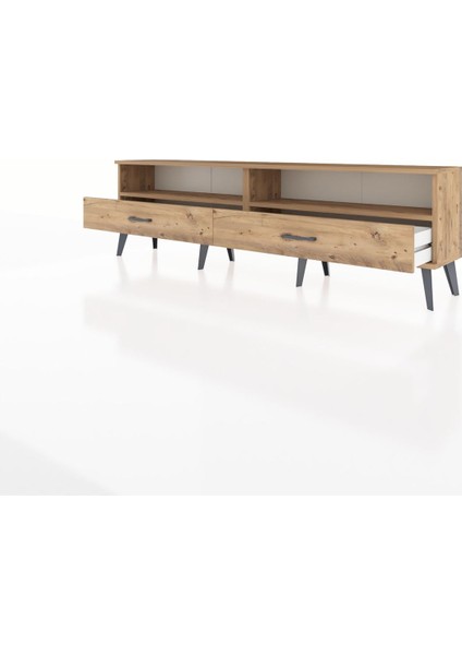 Arges Tv Ünitesi 2 Raflı 2 Çekmeceli 176X30X51 Çam-Çam/çam modelleri