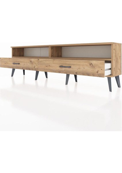 Arges Tv Ünitesi 2 Raflı 2 Çekmeceli 176X30X51 Çam-Çam/çam fırsatları