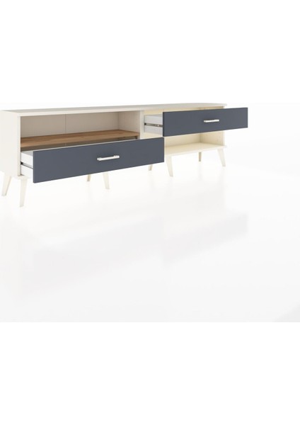 Arges Tv Ünitesi Tek Raflı 2 Çekmeceli 176X30X51 Aytaşı-Çam/antrasit indirimleri