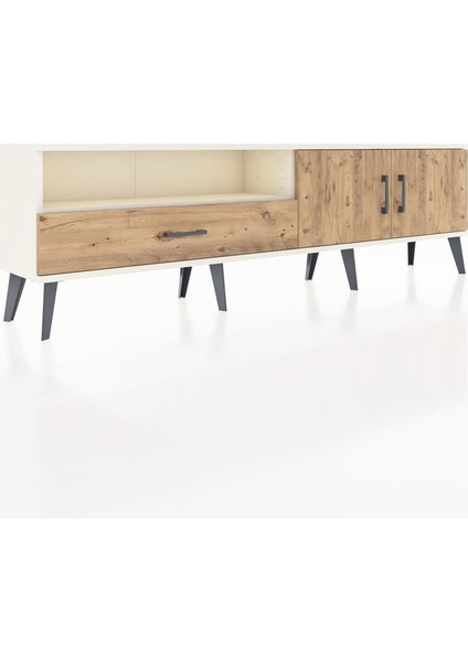 Arges Tv Ünitesi 2 Raflı Tek Çekmeceli 2 Kapaklı 176X30X51 Aytaşı-Çam/çam fiyatları