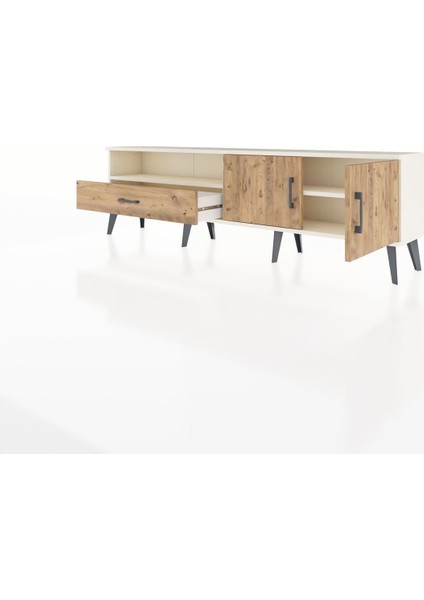 Arges Tv Ünitesi 2 Raflı Tek Çekmeceli 2 Kapaklı 176X30X51 Aytaşı-Çam/çam modelleri
