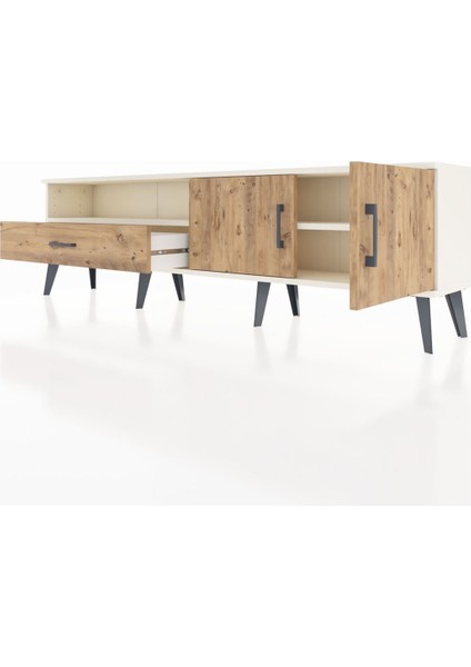 Arges Tv Ünitesi 2 Raflı Tek Çekmeceli 2 Kapaklı 176X30X51 Aytaşı-Çam/çam fırsatları