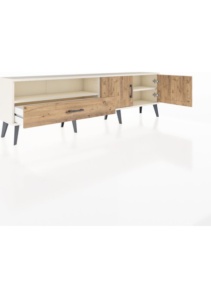 Arges Tv Ünitesi 2 Raflı Tek Çekmeceli 2 Kapaklı 176X30X51 Aytaşı-Çam/çam indirimleri