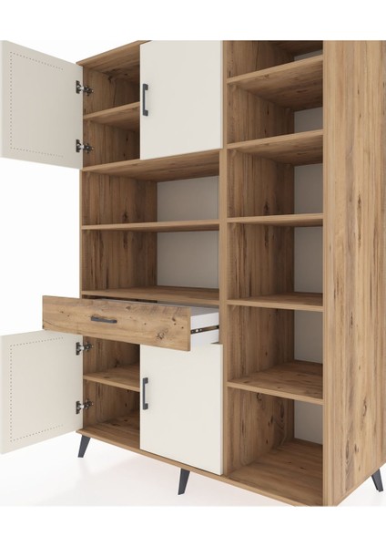 Kronos Dolap 10 Raflı Tek Çekmeceli 4 Kapaklı 132X59X195 Çam-Aytaşı/çam fırsatları