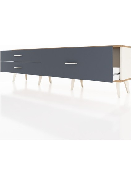 Arges Tv Ünitesi 3 Çekmeceli 176X30X51 Aytaşı-Çam/antrasit fırsatları