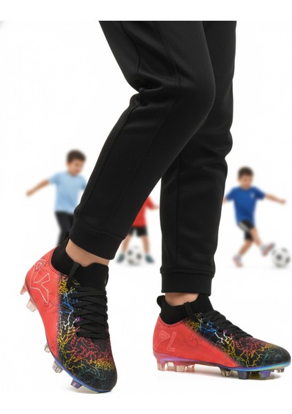 Siyah Fuşya Bilekten Çoraplı Erkek Çocuk Krampon FK-252-153 F