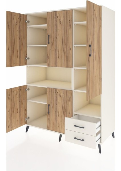 Kronos Dolap 10 Raflı 2 Çekmeceli 5 Kapaklı 132X59X195 Aytaşı-Çam/aytaşı modelleri