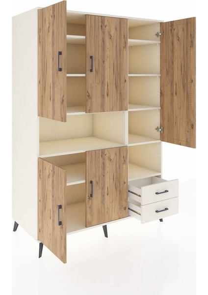 Kronos Dolap 10 Raflı 2 Çekmeceli 5 Kapaklı 132X59X195 Aytaşı-Çam/aytaşı indirimleri