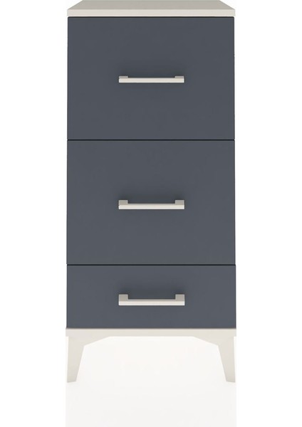 Arges Komodin 3 Çekmeceli 44X30X96 Aytaşı-Antrasit
