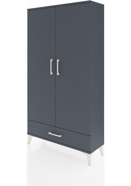 Arges Dolap 4 Raflı Tek Çekmeceli 2 Kapaklı 88X30X163 Antrasit-Antrasit modelleri