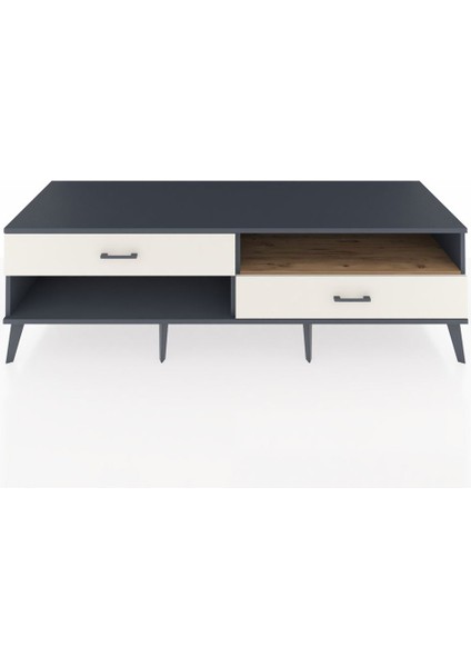 Kronos Tv Ünitesi Tek Raflı 2 Çekmeceli 176X59X51 Antrasit-Çam/aytaşı