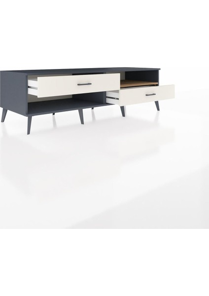 Kronos Tv Ünitesi Tek Raflı 2 Çekmeceli 176X59X51 Antrasit-Çam/aytaşı indirimleri