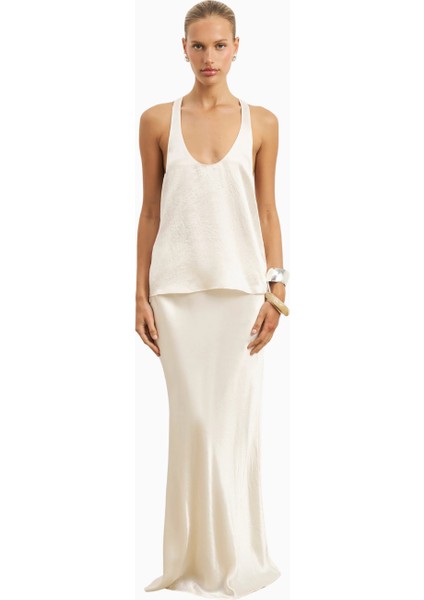 Crushed Satin Bias Cut Maxi Kadın Etek indirimleri