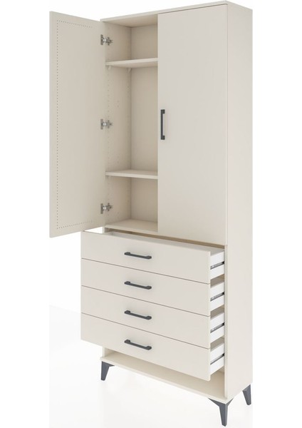 Arges Dolap 3 Raflı 4 Çekmeceli 2 Kapaklı 88X30X221 Aytaşı-Aytaşı fırsatları