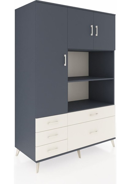 Kronos Dolap 7 Raflı 5 Çekmeceli 3 Kapaklı 132X59X195 Antrasit-Antrasit/aytaşı fiyatları