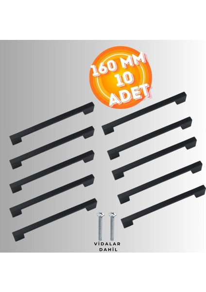 Köprü Kulp Dolap Çekmece Kulbu Metal Kulp 160 mm ( 10 Adet )