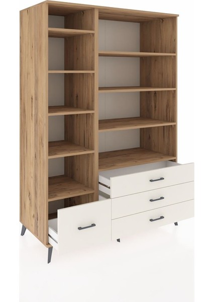 Kronos Dolap 9 Raflı 4 Çekmeceli 132X59X195 Çam-Çam/aytaşı indirimleri