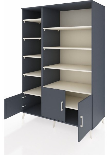 Kronos Dolap 10 Raflı 3 Kapaklı 132X59X195 Antrasit-Antrasit/aytaşı modelleri