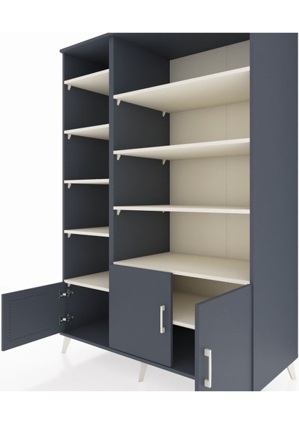 Kronos Dolap 10 Raflı 3 Kapaklı 132X59X195 Antrasit-Antrasit/aytaşı fırsatları