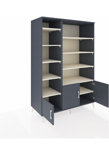 Kronos Dolap 10 Raflı 3 Kapaklı 132X59X195 Antrasit-Antrasit/aytaşı indirimleri