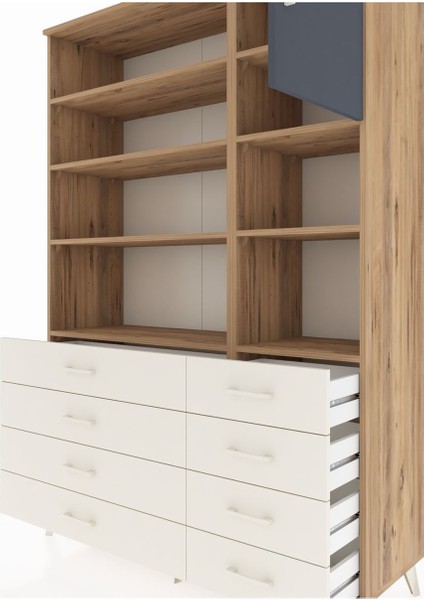 Hyperion Dolap 8 Raflı 8 Çekmeceli Tek Kapaklı 132X44X195 Çam-Antrasit/aytaşı fırsatları