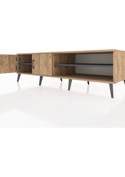 Kronos Tv Ünitesi 2 Raflı 2 Kapaklı 176X59X51 Çam-Çam/antrasit fırsatları