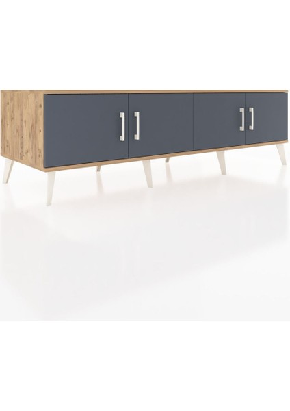 Kronos Tv Ünitesi 2 Raflı 4 Kapaklı 176X59X51 Çam-Antrasit/antrasit fiyatları