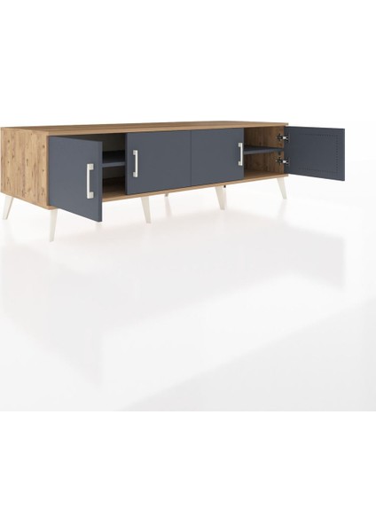 Kronos Tv Ünitesi 2 Raflı 4 Kapaklı 176X59X51 Çam-Antrasit/antrasit indirimleri