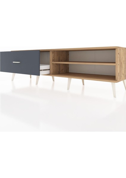 Hyperion Tv Ünitesi Tek Raflı Tek Çekmeceli 176X44X51 Çam-Çam/antrasit fırsatları