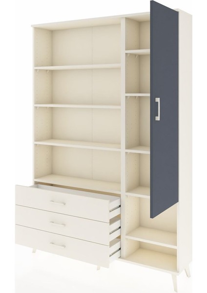 Arges Dolap 9 Raflı 3 Çekmeceli Tek Kapaklı 132X30X195 Aytaşı-Antrasit/aytaşı modelleri