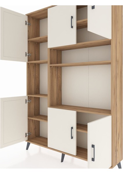 Arges Dolap 9 Raflı 6 Kapaklı 132X30X195 Çam-Aytaşı/çam fırsatları