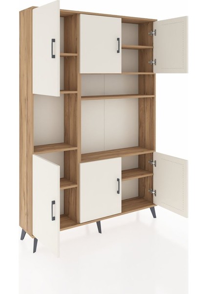 Arges Dolap 9 Raflı 6 Kapaklı 132X30X195 Çam-Aytaşı/çam indirimleri