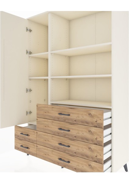 Hyperion Dolap 7 Raflı 6 Çekmeceli Tek Kapaklı 132X44X195 Aytaşı-Aytaşı/çam fırsatları