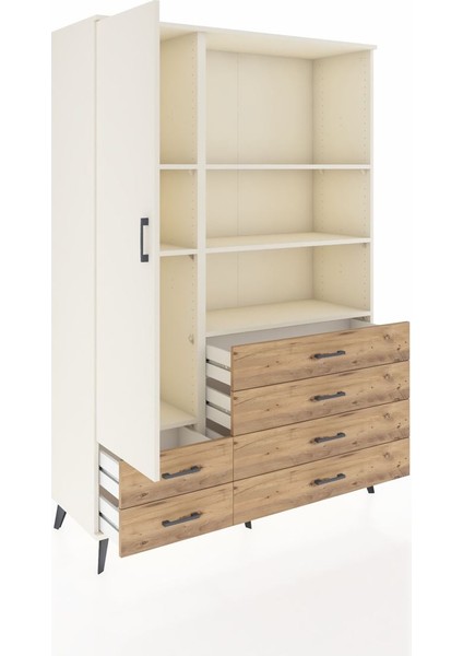 Hyperion Dolap 7 Raflı 6 Çekmeceli Tek Kapaklı 132X44X195 Aytaşı-Aytaşı/çam indirimleri