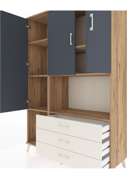 Hyperion Dolap 6 Raflı 3 Çekmeceli 3 Kapaklı 132X44X195 Çam-Antrasit/aytaşı fırsatları