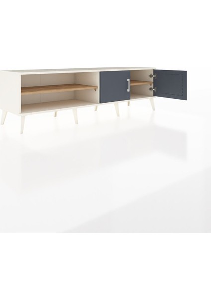 Hyperion Tv Ünitesi 2 Raflı 2 Kapaklı 176X44X51 Aytaşı-Antrasit/çam indirimleri