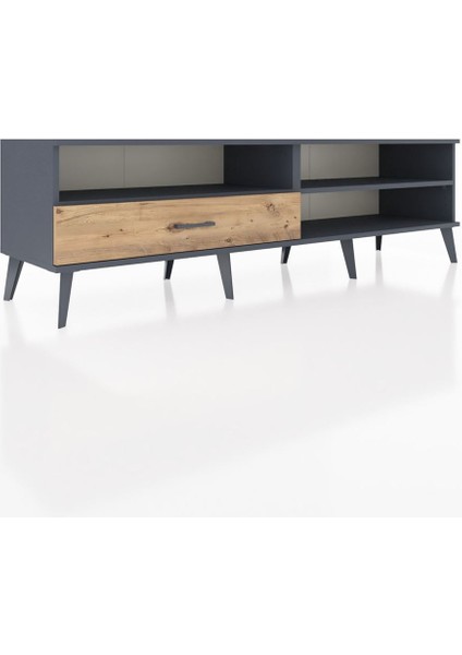 Hyperion Tv Ünitesi 2 Raflı Tek Çekmeceli 176X44X51 Antrasit-Antrasit/çam fiyatları