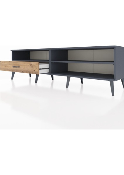 Hyperion Tv Ünitesi 2 Raflı Tek Çekmeceli 176X44X51 Antrasit-Antrasit/çam fırsatları