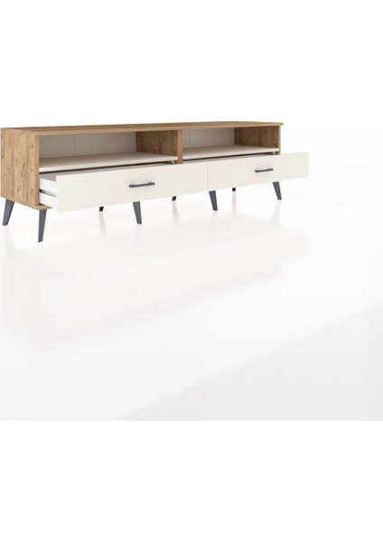 Hyperion Tv Ünitesi 2 Raflı 2 Çekmeceli 176X44X51 Çam-Aytaşı/aytaşı indirimleri