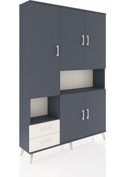 Arges Dolap 10 Raflı 2 Çekmeceli 5 Kapaklı 132X30X195 Antrasit-Antrasit/aytaşı fiyatları