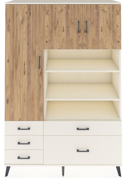 Hyperion Dolap 9 Raflı 5 Çekmeceli 3 Kapaklı 132X44X195 Aytaşı-Çam/aytaşı