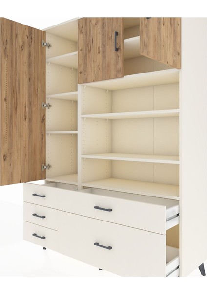 Hyperion Dolap 9 Raflı 5 Çekmeceli 3 Kapaklı 132X44X195 Aytaşı-Çam/aytaşı fırsatları