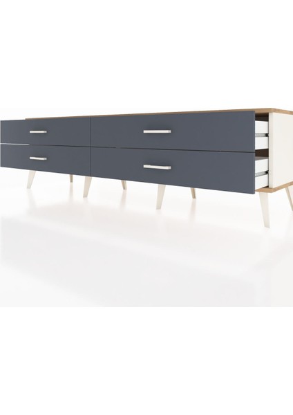 Hyperion Tv Ünitesi 4 Çekmeceli 176X44X51 Aytaşı-Çam/antrasit fırsatları